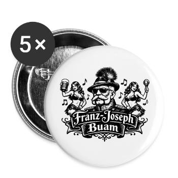 Franz Joseph Buam Logo - Buttons small 1''/25 mm (5-pack) - white - Front