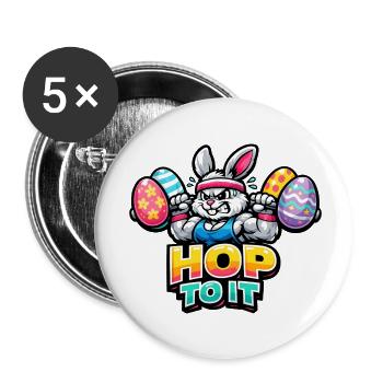Gymnase Easter Pumpernickel - Lot de 5 petits badges (25 mm) - blanc - Devant