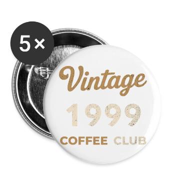 Vintage 1999 – Coffee Club Retro Geburtsjahr - Buttons klein 25 mm (5er Pack) - Weiß - Vorne