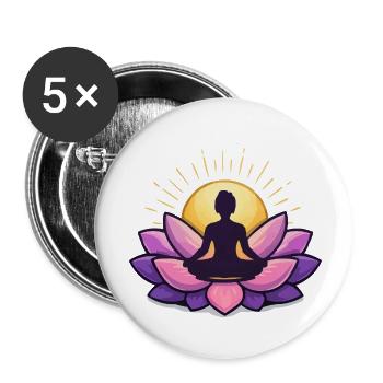 Sonnenaufgang Lotus Meditation - Buttons klein 25 mm (5er Pack) - Weiß - Vorne