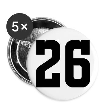 26 - Buttons klein 25 mm (5er Pack) - Weiß - Vorne