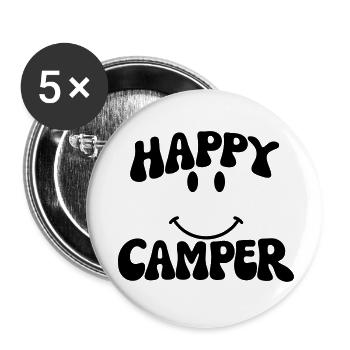 Happy Camper - Buttons klein 25 mm (5er Pack) - Weiß - Vorne