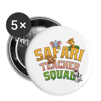Safari Teacher Squad Zoo Party Jungle Zoo Birthday - Buttons small 1''/25 mm (5-pack) - white - Front