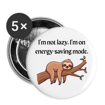Energy Saving Mode T-Shirt | Funny Tee - Buttons small 1''/25 mm (5-pack) - white - Front
