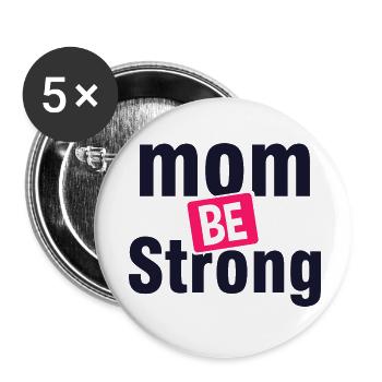 Strong Mom Motivation Shirt - Buttons small 1''/25 mm (5-pack) - white - Front
