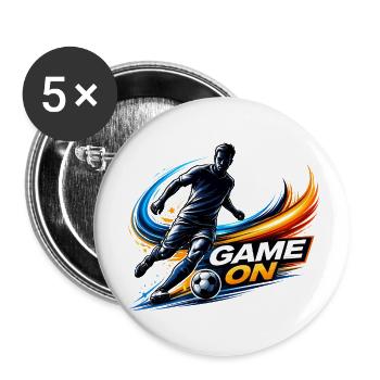 Soccer Player Dynamic Sport Design - Buttons small 1''/25 mm (5-pack) - white - Front