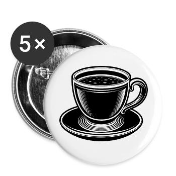 Kaffeetasse - Buttons klein 25 mm (5er Pack) - Weiß - Vorne