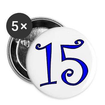 15. 15 YEARS. 15th ANNIVERSARY. 15 YEAR ANNIVERSARY. - Buttons small 1''/25 mm (5-pack) - white - Front
