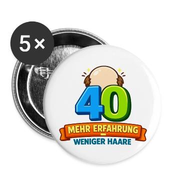 40 More experience Less hair - Buttons small 1''/25 mm (5-pack) - white - Front