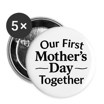 Erster Muttertag Mama Baby Geschenkidee Familie - Buttons klein 25 mm (5er Pack) - Weiß - Vorne
