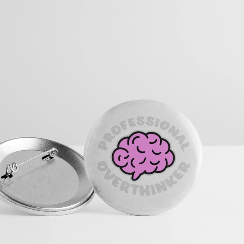 Professional Overthinker Funny Brooding Anxiety Logo Buttons small 1''/25 mm (5-pack)