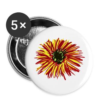 Flower Garden Hobby Gardener Flora Nature - Buttons small 1''/25 mm (5-pack) - white - Front