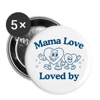 Mom Love Maternité Cadeau personnalisé pour maman - Lot de 5 petits badges (25 mm) - blanc - Devant