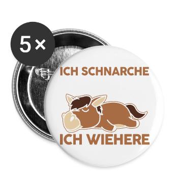 Reiten Pferdeliebhaber Reiterhof Pferde - Buttons klein 25 mm (5er Pack) - Weiß - Vorne
