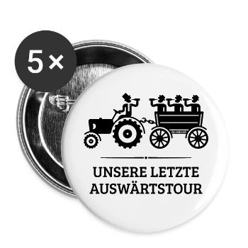 Unsere Letzte Auswärtstour Mit Trecker (JGA / B) - Buttons klein 25 mm (5er Pack) - Weiß - Vorne
