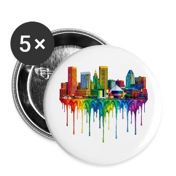 Baltimore Maryland Dripping Paint - Buttons small 1''/25 mm (5-pack) - white - Front