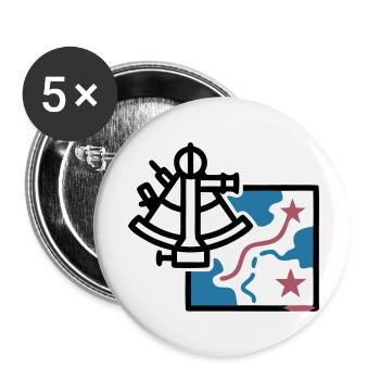 Sextant Navigation Karte Vektor - Buttons klein 25 mm (5er Pack) - Weiß - Vorne