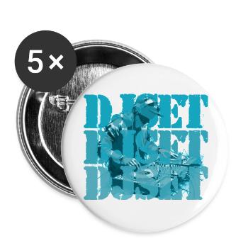 DJ set - Lot de 5 petits badges (25 mm) - blanc - Devant