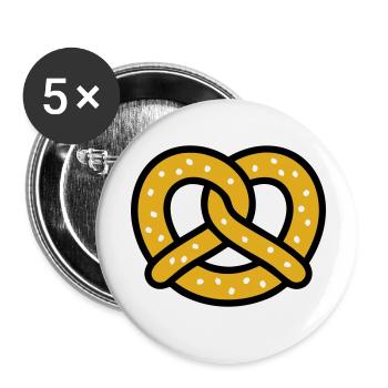 Festival folk du jardin de bière Pretzel Bavaria Pretzel Baker - Lot de 5 petits badges (25 mm) - blanc - Devant