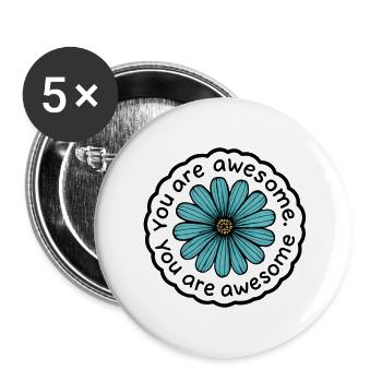 Tu es géniale - Lot de 5 petits badges (25 mm) - blanc - Devant