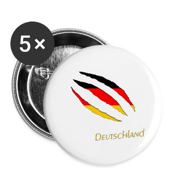 Kratzerflagge Deutschland Deutschland_Risse_Flagge - Buttons klein 25 mm (5er Pack) - Weiß - Vorne