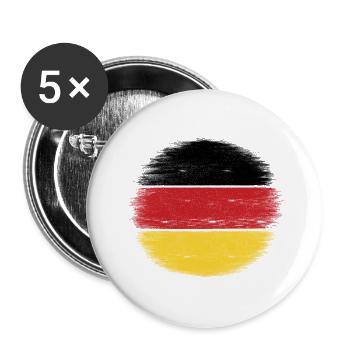 Drapeau de l’Allemagne - Lot de 5 petits badges (25 mm) - blanc - Devant