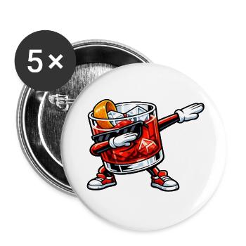 Dabbing Negroni - Buttons klein 25 mm (5er Pack) - Weiß - Vorne