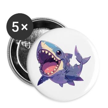 Weißer Haie Weißer Hai - Buttons klein 25 mm (5er Pack) - Weiß - Vorne