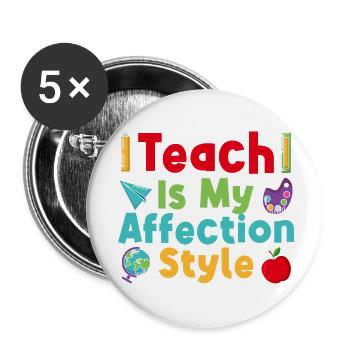 Pre K Teacher Affection Style Kindergarten Teacher - Buttons klein 25 mm (5er Pack) - Weiß - Vorne