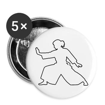 Die Aikido-Meisterinnen und Aikido passen zusammen - Buttons klein 25 mm (5er Pack) - Weiß - Vorne