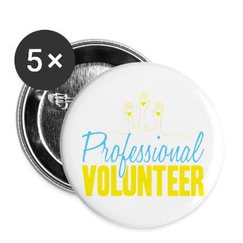 Bénévole Bénévole Professionnel de l’appréciation - Lot de 5 petits badges (25 mm) - blanc - Devant