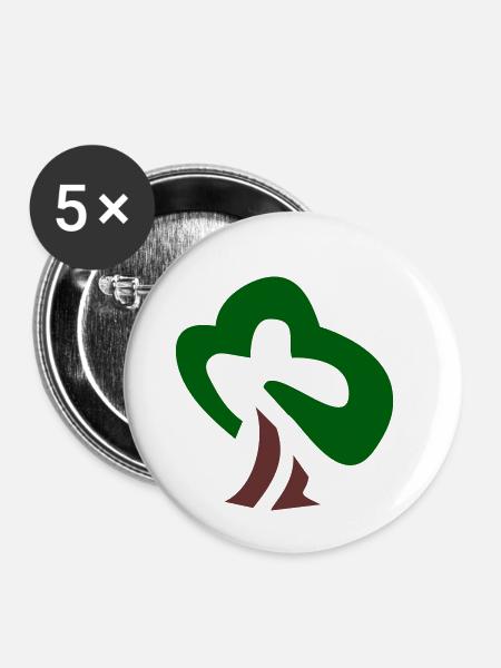 Baum - Buttons klein 25 mm (5er Pack) - Weiß