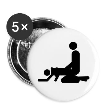 von hinten - Buttons klein 25 mm (5er Pack) - Weiß - Vorne