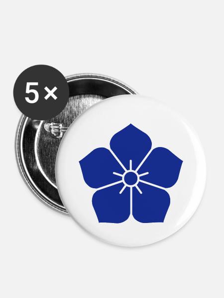 chinesische Glockenblume - Buttons klein 25 mm (5er Pack) - Weiß