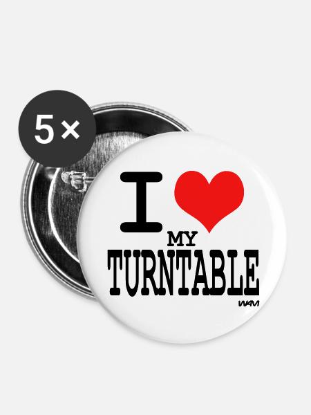 turntable - Buttons klein 25 mm (5er Pack) - Weiß