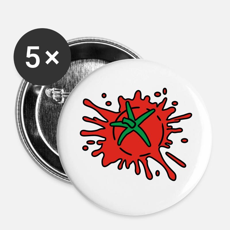 smashed tomato - Buttons klein 25 mm (5er Pack) - Weiß