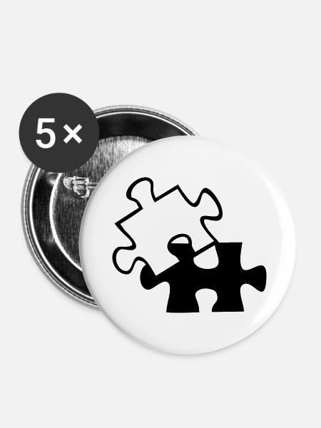 Wrong Part einfarbig - Buttons klein 25 mm (5er Pack) - Weiß
