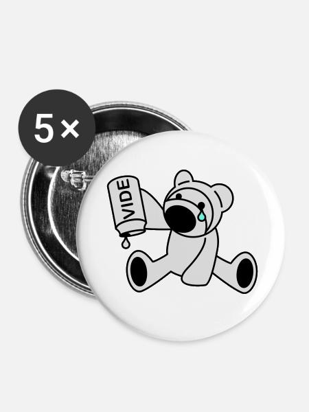 Bärenjunge - Buttons klein 25 mm (5er Pack) - Weiß