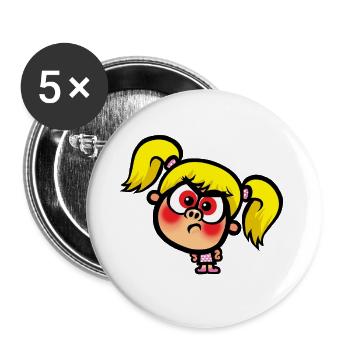 Angry Stacey - Lot de 5 petits badges (25 mm) - blanc - Devant