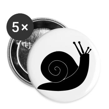 schnecke - Buttons klein 25 mm (5er Pack) - Weiß - Vorne