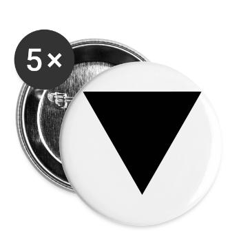 dreieck - Buttons klein 25 mm (5er Pack) - Weiß - Vorne