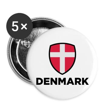 Drapeau national du Danemark - Lot de 5 petits badges (25 mm) - blanc - Devant