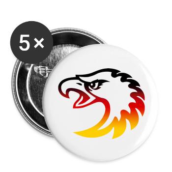 Germany eagle head - Buttons small 1''/25 mm (5-pack) - white - Front