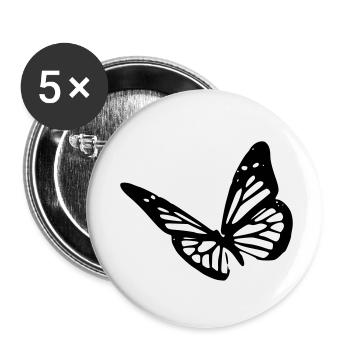 butterfly - Buttons klein 25 mm (5er Pack) - Weiß - Vorne