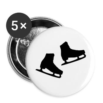 paar_schlittschuhe - Buttons klein 25 mm (5er Pack) - Weiß - Vorne