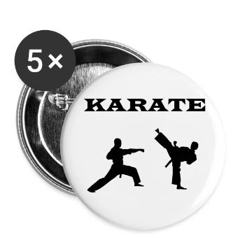 karate - Buttons klein 25 mm (5er Pack) - Weiß - Vorne