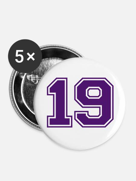 19 - Buttons klein 25 mm (5er Pack) - Weiß