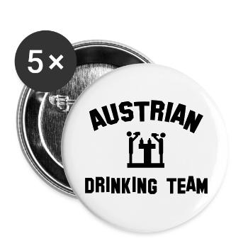 austrian drinking team - Buttons small 1''/25 mm (5-pack) - white - Front