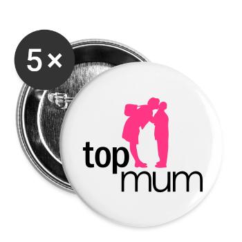 Top Mum - mothers day, muttertag - Buttons klein 25 mm (5er Pack) - Weiß - Vorne