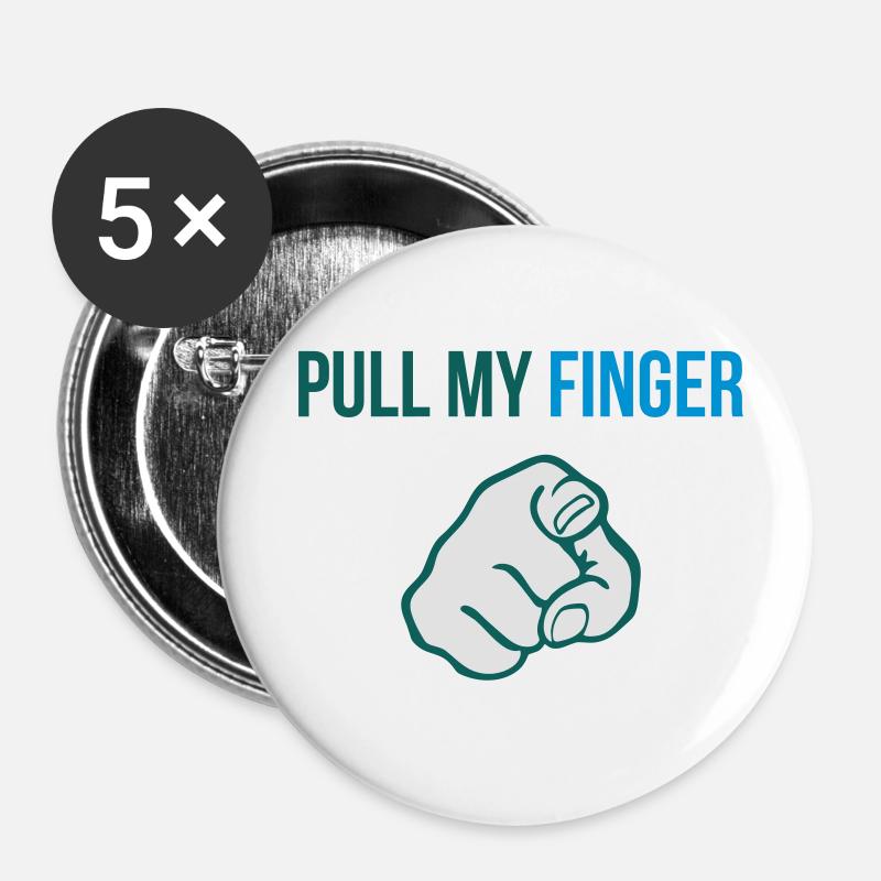 Pull my finger - Buttons small 1''/25 mm (5-pack) - white